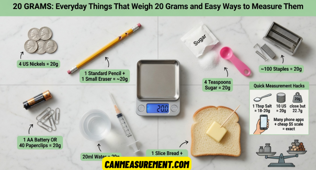 20 Grams: Everyday Things That Weigh 20 Grams and Easy Ways to Measure Them