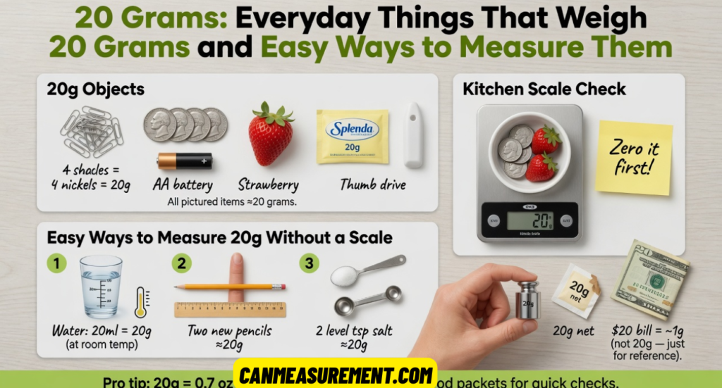 20 Grams: Everyday Things That Weigh 20 Grams and Easy Ways to Measure Them