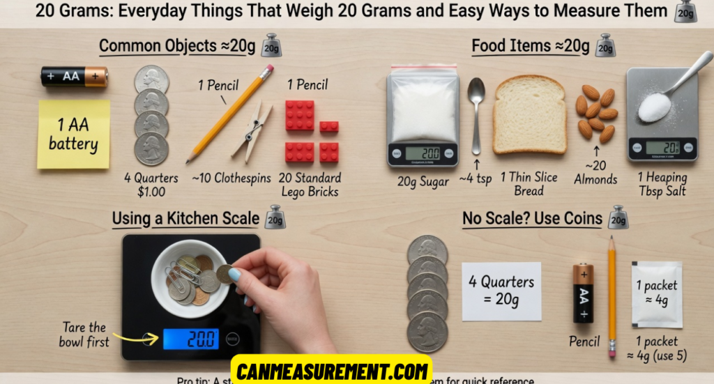 20 Grams: Everyday Things That Weigh 20 Grams and Easy Ways to Measure Them
