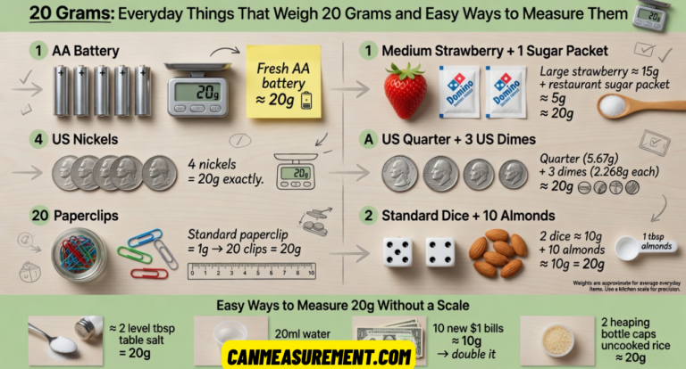 20 Grams: Everyday Things That Weigh 20 Grams and Easy Ways to Measure Them
