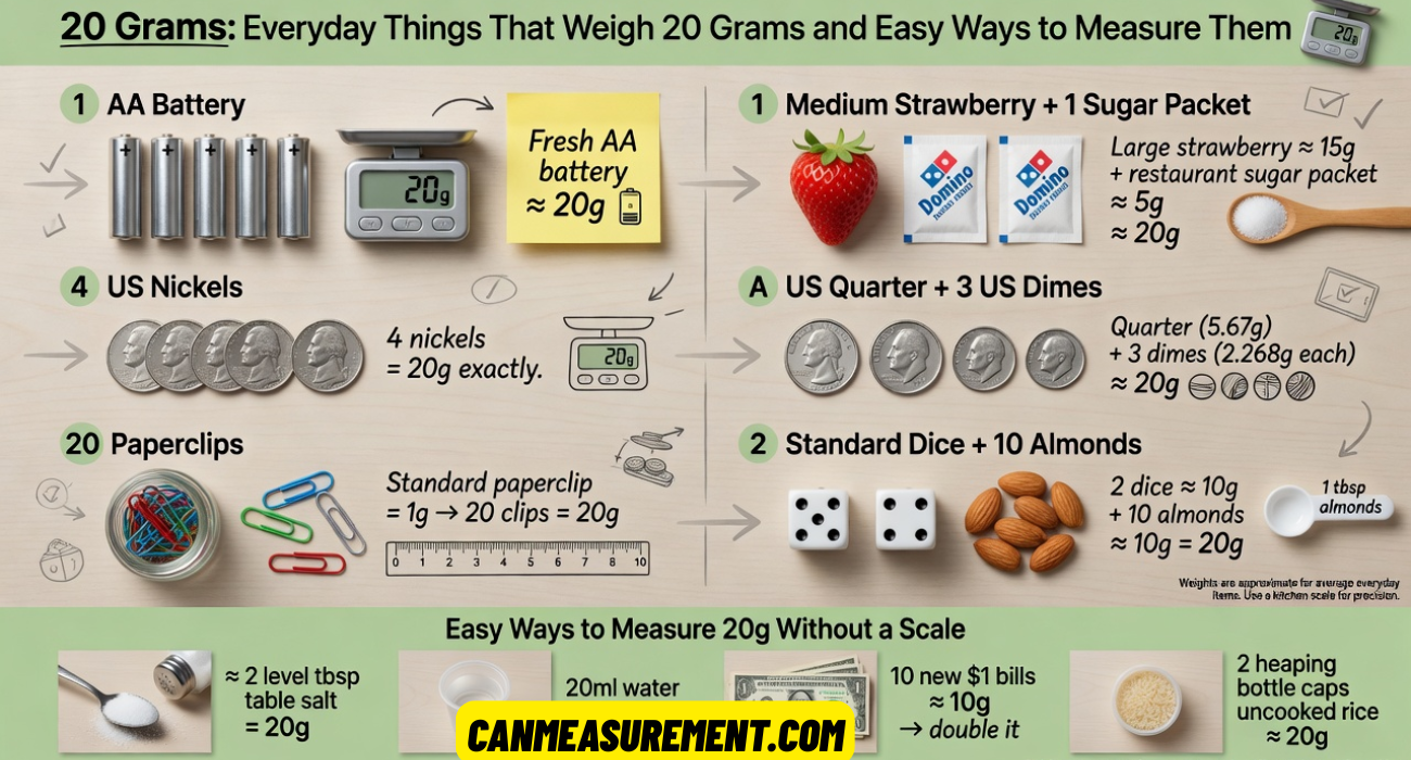 20 Grams: Everyday Things That Weigh 20 Grams and Easy Ways to Measure Them