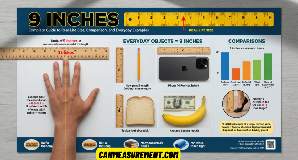 9 Inches: Complete Guide to Real-Life Size, Comparison, and Everyday Examples