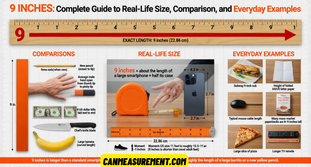 9 Inches: Complete Guide to Real-Life Size, Comparison, and Everyday Examples