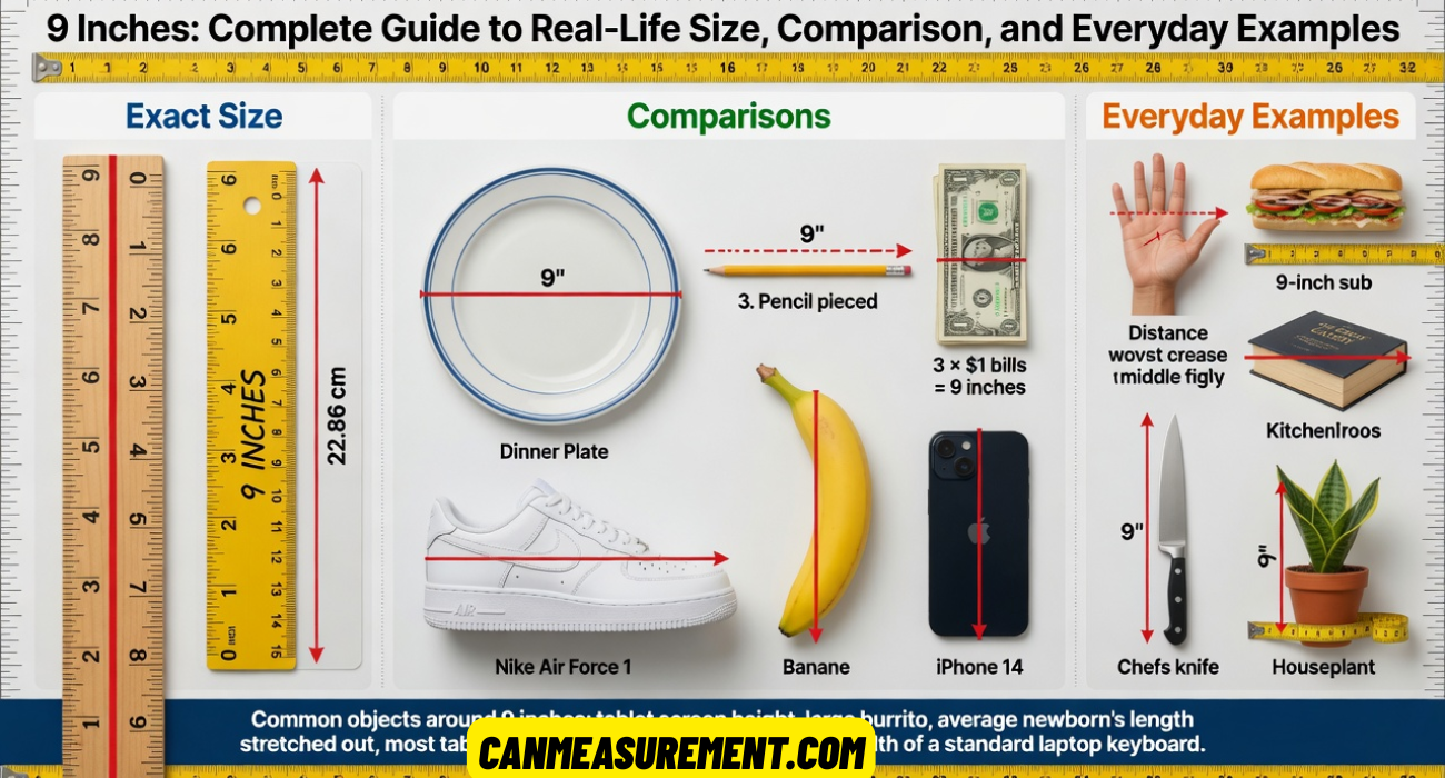 9 Inches: Complete Guide to Real-Life Size, Comparison, and Everyday Examples