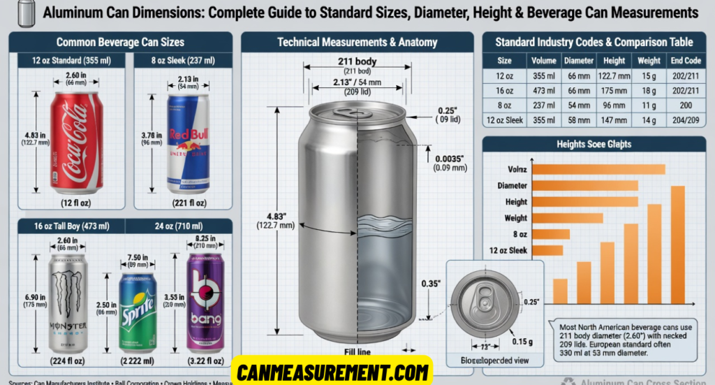 Aluminum Can Dimensions: Complete Guide to Standard Sizes, Diameter, Height & Beverage Can Measurements