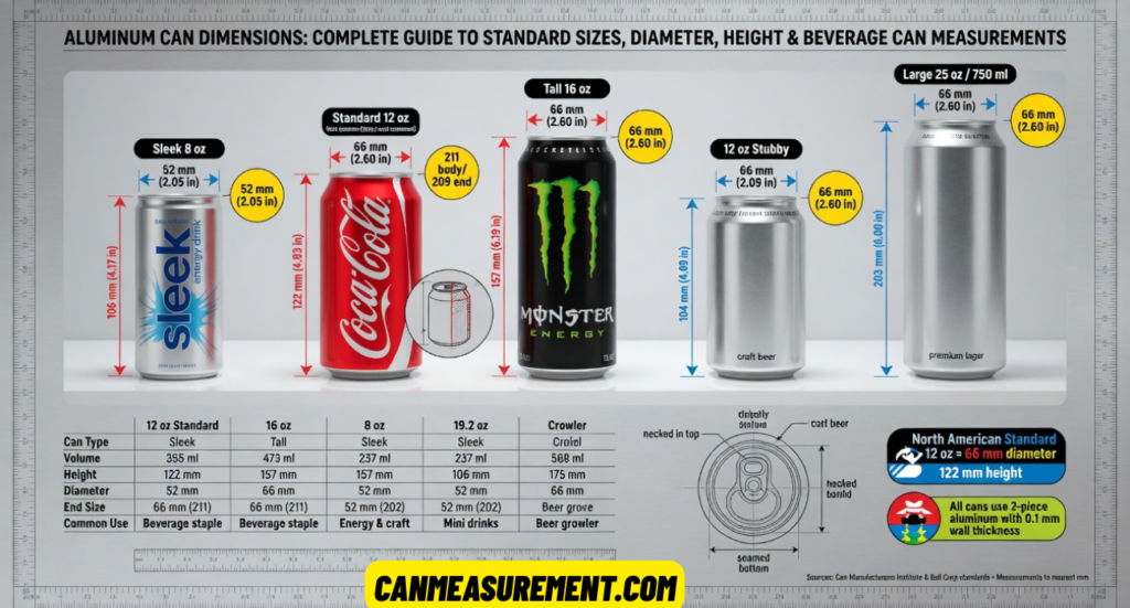 Aluminum Can Dimensions: Complete Guide to Standard Sizes, Diameter, Height & Beverage Can Measurements