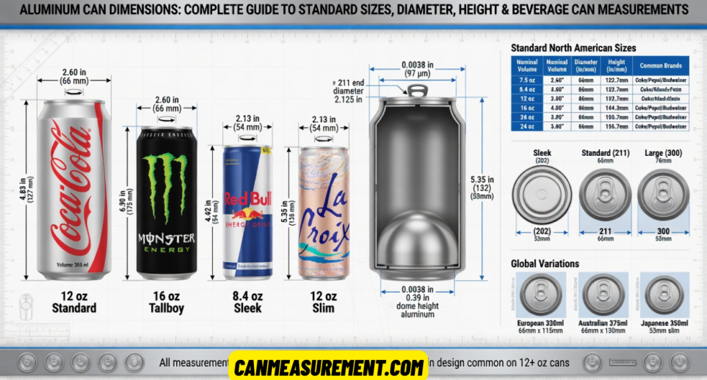 Aluminum Can Dimensions: Complete Guide to Standard Sizes, Diameter, Height & Beverage Can Measurements