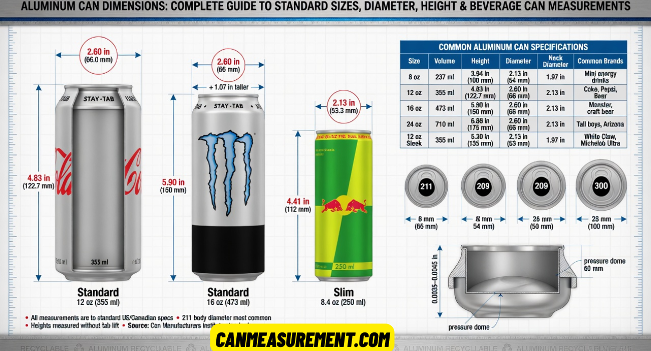 Aluminum Can Dimensions: Complete Guide to Standard Sizes, Diameter, Height & Beverage Can Measurements