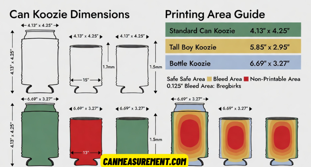 Can Koozie Dimensions: Complete Size, Height, Width & Printing Guide for 2026