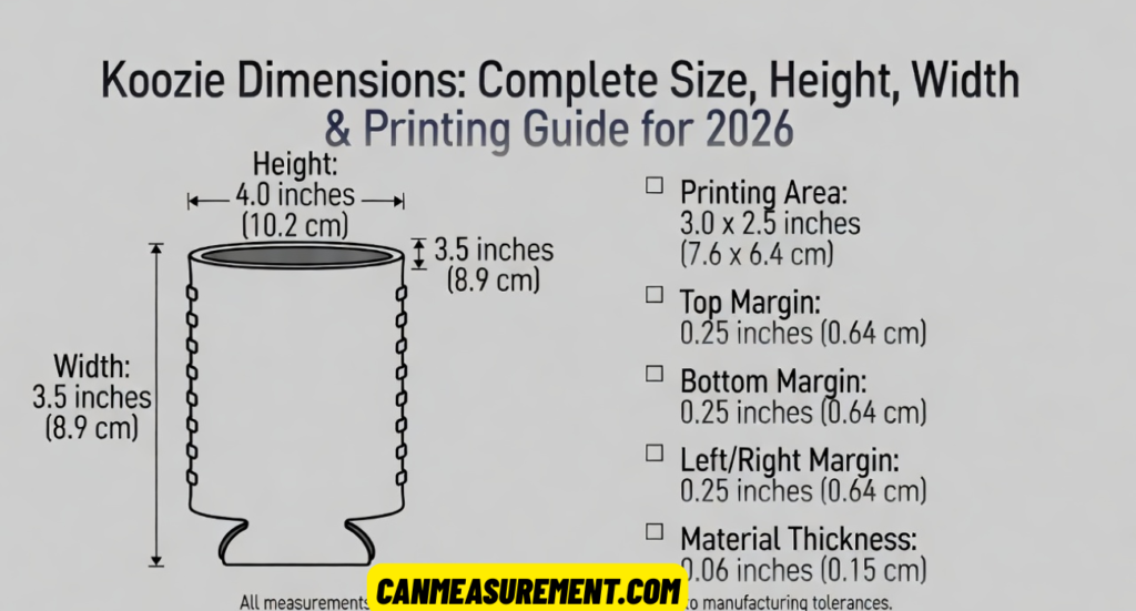 Can Koozie Dimensions: Complete Size, Height, Width & Printing Guide for 2026