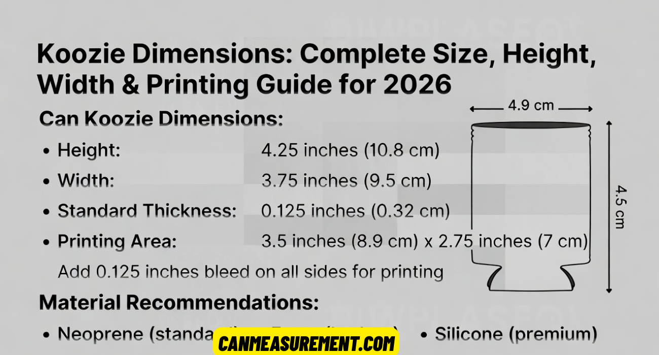 Can Koozie Dimensions: Complete Size, Height, Width & Printing Guide for 2026