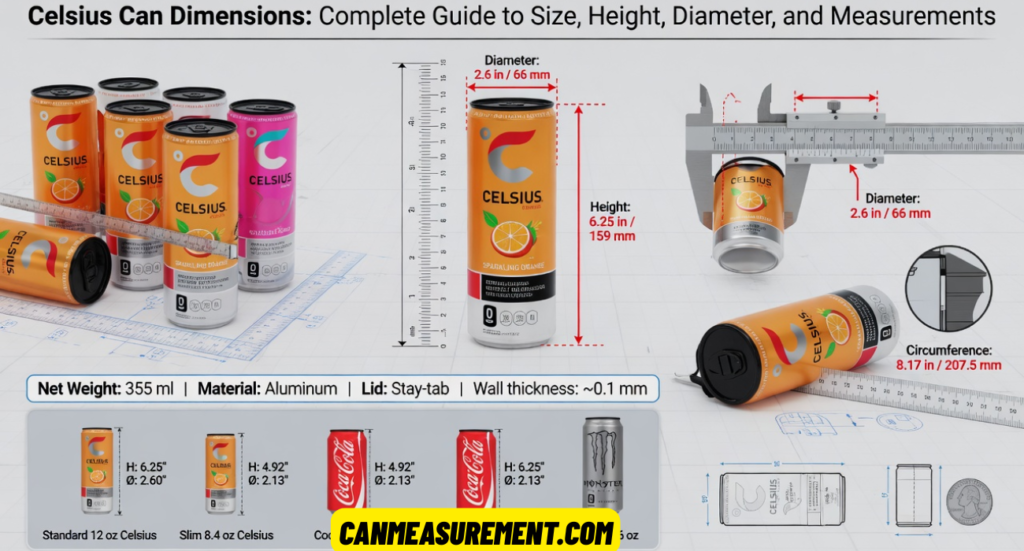 Celsius Can Dimensions: Complete Guide to Size, Height, Diameter, and Measurements