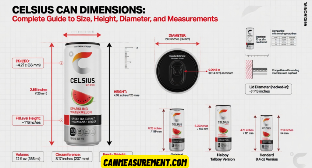 Celsius Can Dimensions: Complete Guide to Size, Height, Diameter, and Measurements