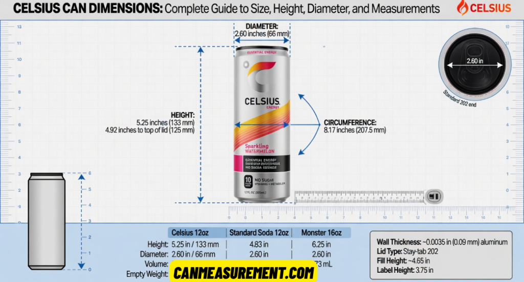 Celsius Can Dimensions: Complete Guide to Size, Height, Diameter, and Measurements