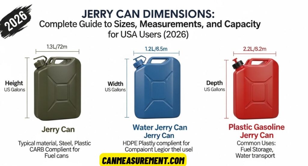 Jerry Can Dimensions: Complete Guide to Sizes, Measurements, and Capacity for USA Users (2026)