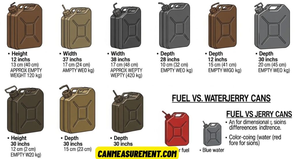 Jerry Can Dimensions: Complete Guide to Sizes, Measurements, and Capacity for USA Users (2026)