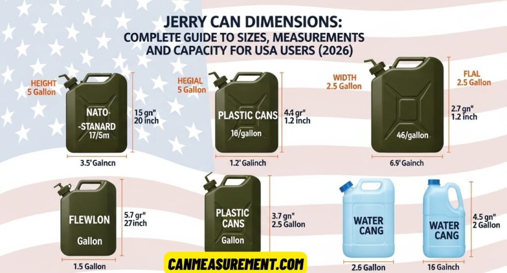 Jerry Can Dimensions: Complete Guide to Sizes, Measurements, and Capacity for USA Users (2026)