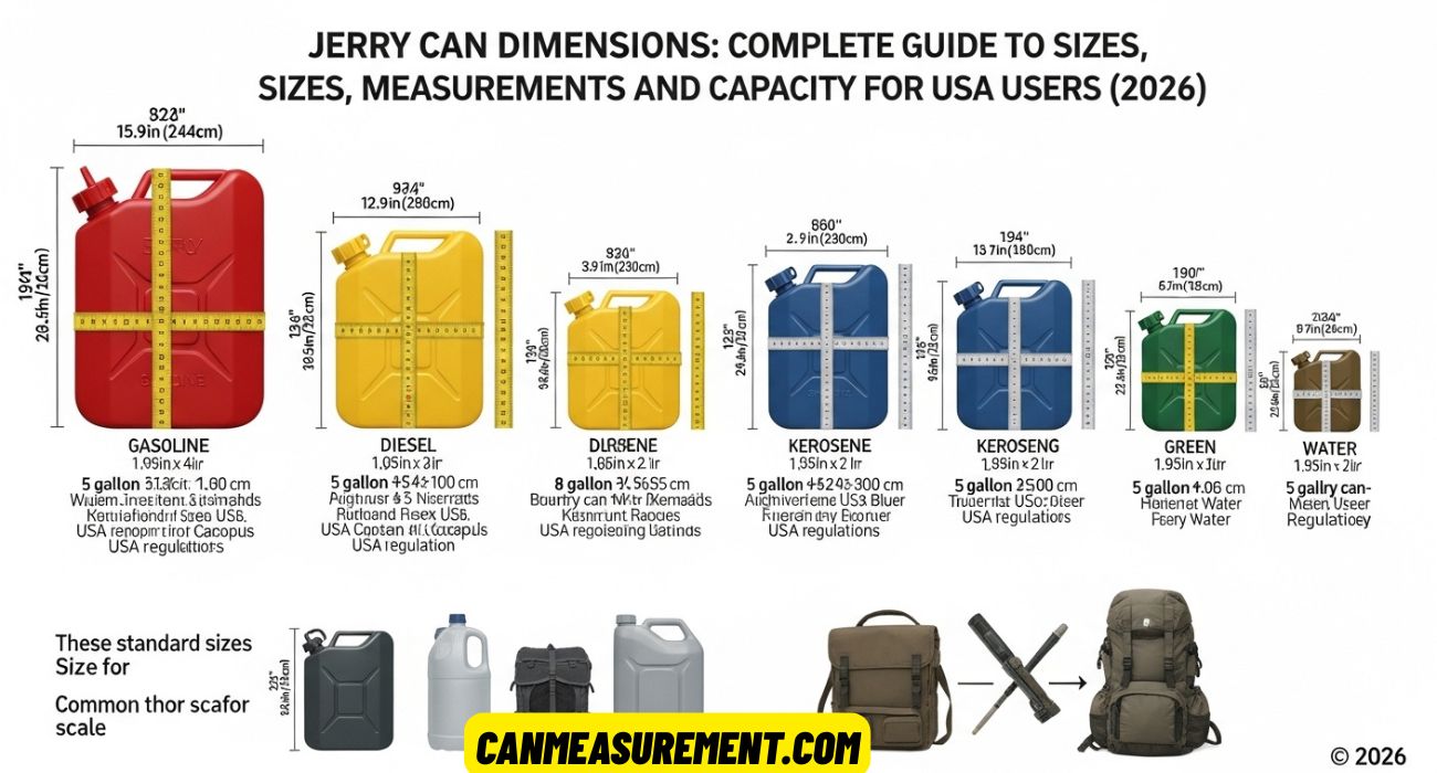 Jerry Can Dimensions: Complete Guide to Sizes, Measurements, and Capacity for USA Users (2026)
