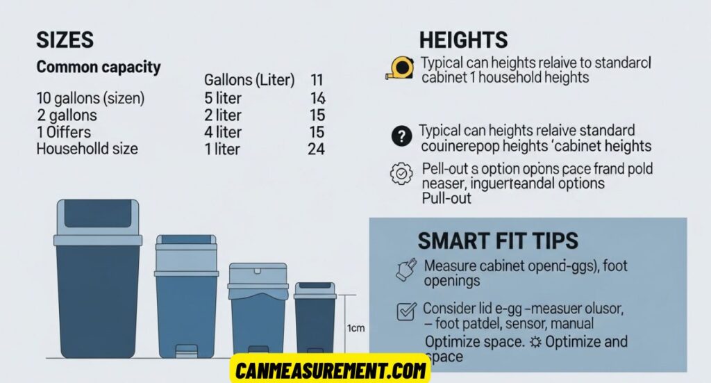 Kitchen Trash Can Dimensions (USA Guide 2026): Sizes, Heights & Smart Fit Tips