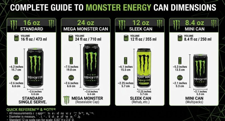 Monster Can Dimensions: Complete Guide to Monster Can Size, Height, Width, and Measurements