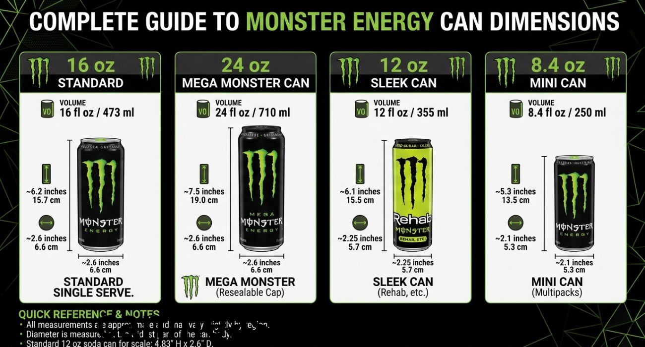 Monster Can Dimensions: Complete Guide to Monster Can Size, Height, Width, and Measurements