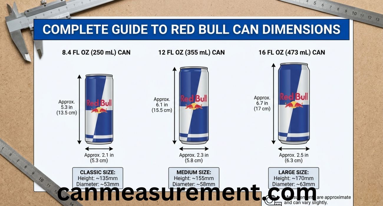Red Bull Can Dimensions: Complete Guide to Red Bull Can Size, Height, Diameter, and Measurements
