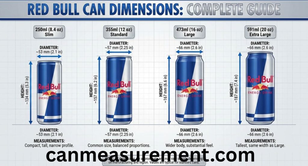 Red Bull Can Dimensions: Complete Guide to Red Bull Can Size, Height, Diameter, and Measurements