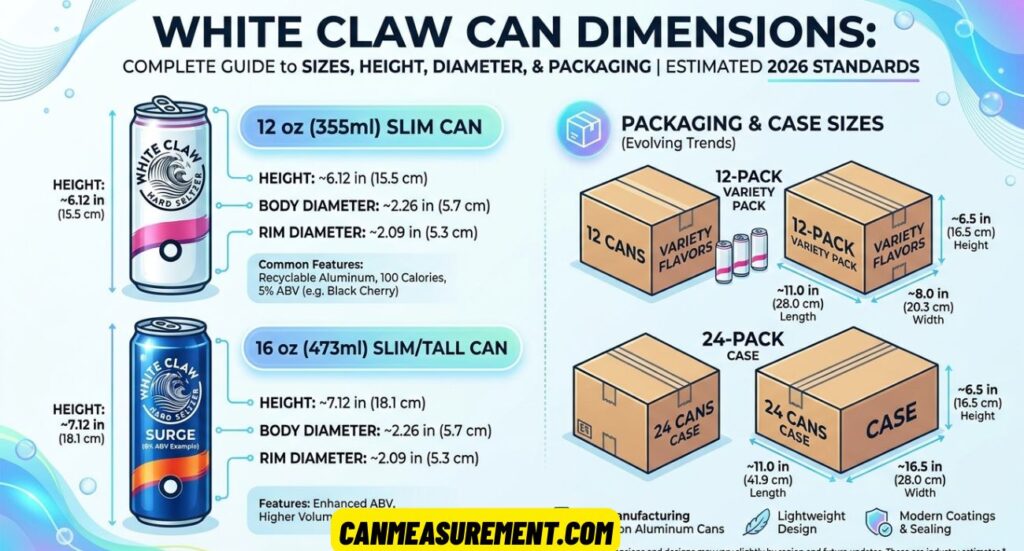White Claw Can Dimensions: Complete Guide to Sizes, Height, Diameter, and Packaging in 2026