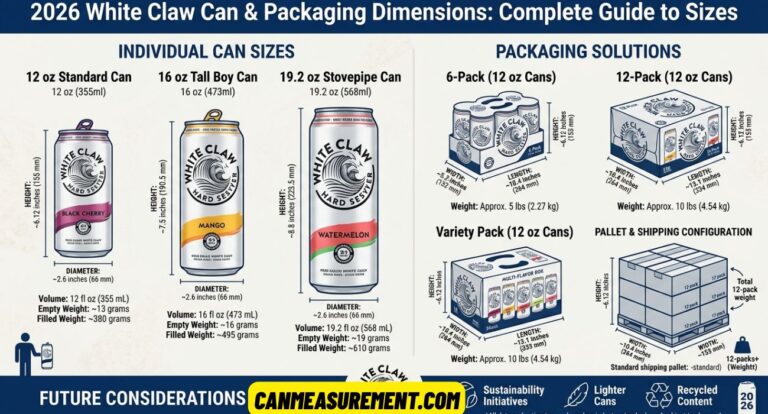 White Claw Can Dimensions: Complete Guide to Sizes, Height, Diameter, and Packaging in 2026