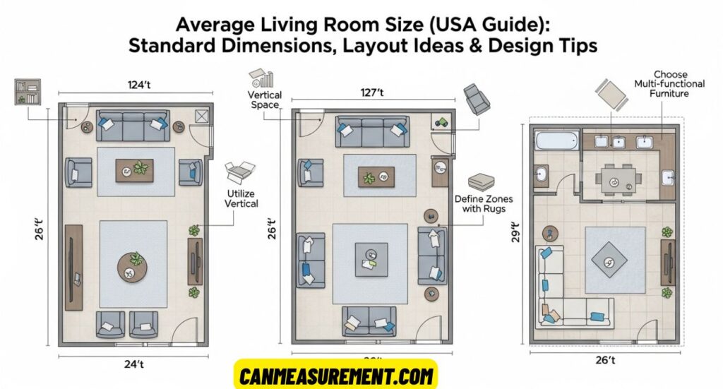 Average Living Room Size (USA Guide): Standard Dimensions, Layout Ideas & Design Tips