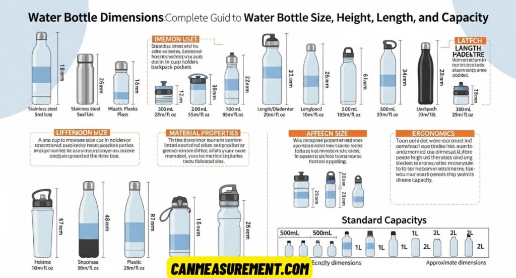 Water Bottle Dimensions: Complete Guide to Water Bottle Size, Height, Length, and Capacity