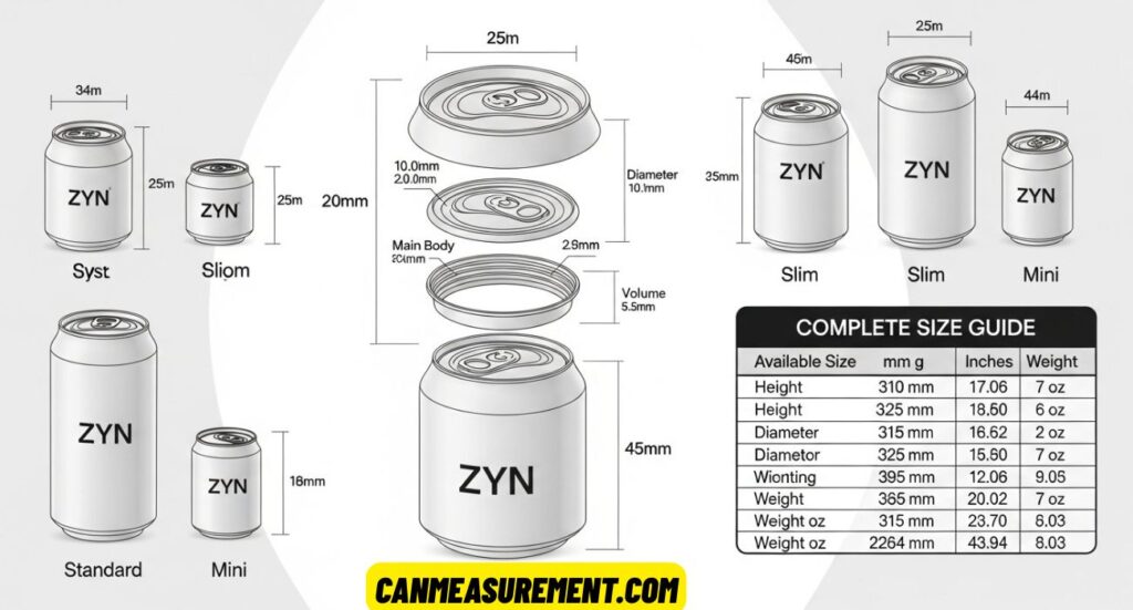 ZYN Can Dimensions: Standard Sizes, Measurements, and Complete Size Guide