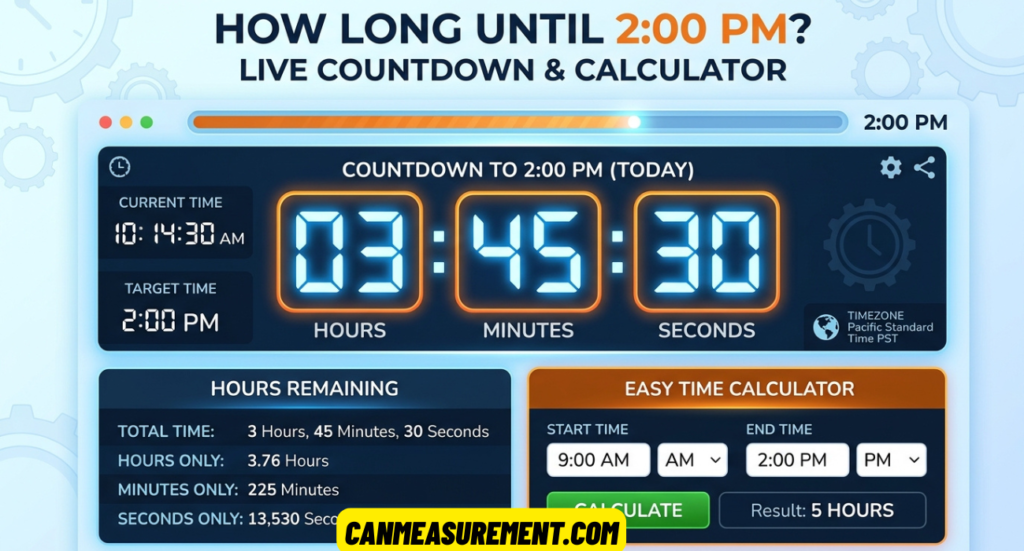 How Long Until 2:00 PM? Live Countdown, Hours Remaining & Easy Time Calculator