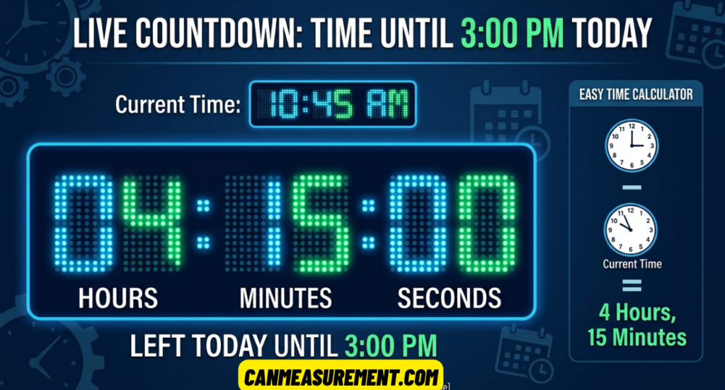How Long Until 3:00 PM? Live Countdown, Hours Left Today, and Easy Time Calculator