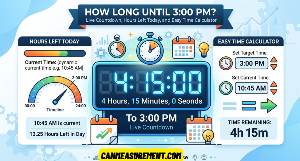 How Long Until 3:00 PM? Live Countdown, Hours Left Today, and Easy Time Calculator