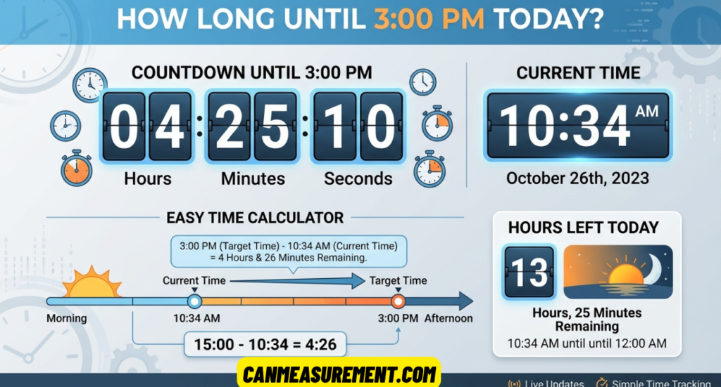 How Long Until 3:00 PM? Live Countdown, Hours Left Today, and Easy Time Calculator
