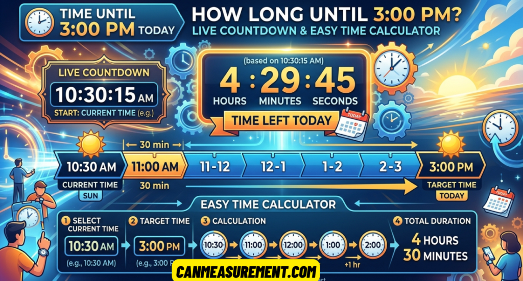How Long Until 3:00 PM? Live Countdown, Hours Left Today, and Easy Time Calculator