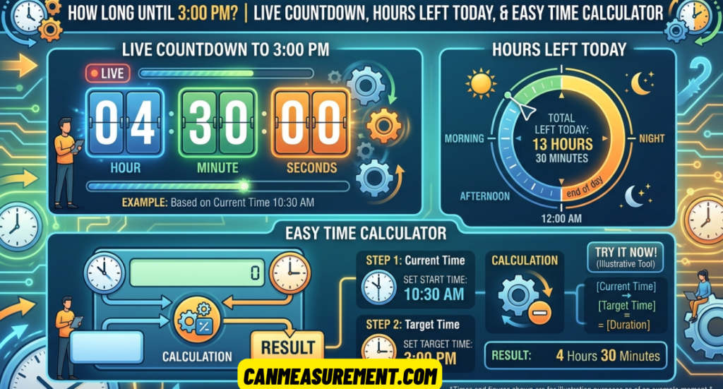 How Long Until 3:00 PM? Live Countdown, Hours Left Today, and Easy Time Calculator