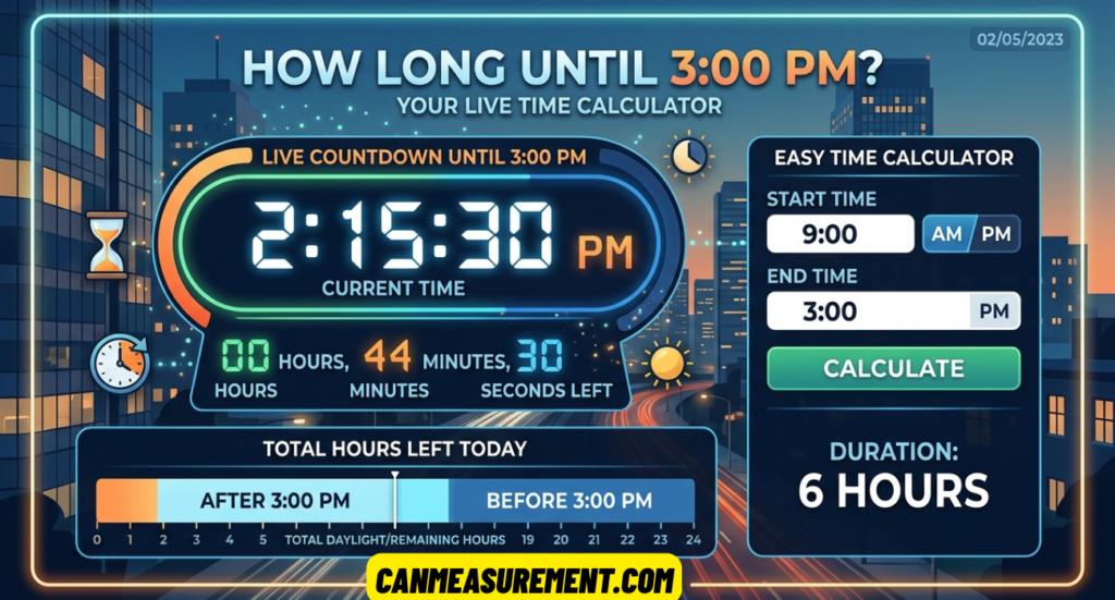 How Long Until 3:00 PM? Live Countdown, Hours Left Today, and Easy Time Calculator